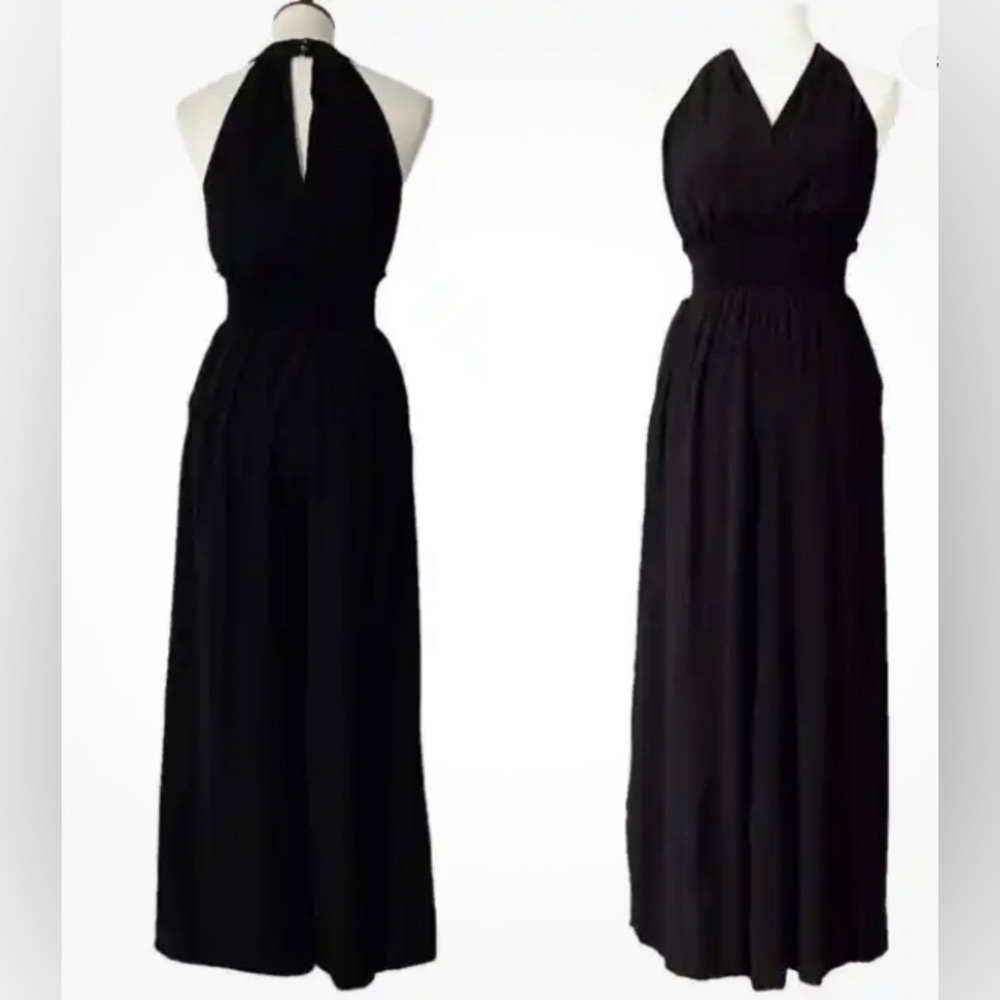 NWOT Anthropologie Black Bionda Plisse Jumpsuit - Picture 4 of 11